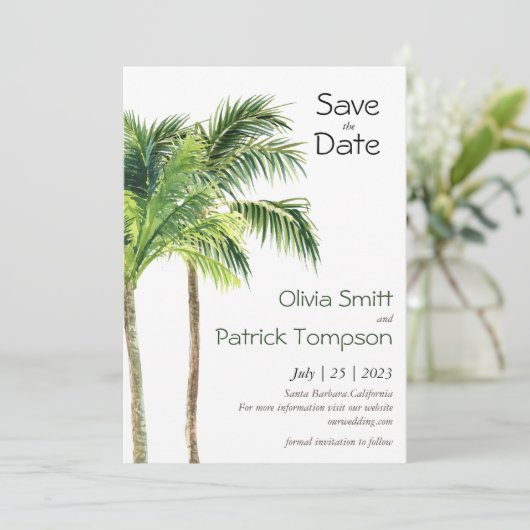 Jungle palm waterverf tropisch  (Staand voorkant)