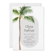 Jungle palm waterverf tropische uitnodiging