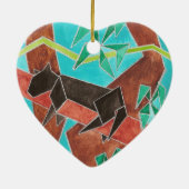 Jungle Panter Originele Abstracte Kunst Keramisch Ornament (Achterkant)