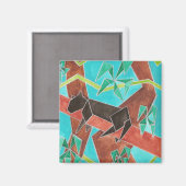 Jungle Panter Originele Abstracte Kunst Magneet (Voorkant / Achterkant)