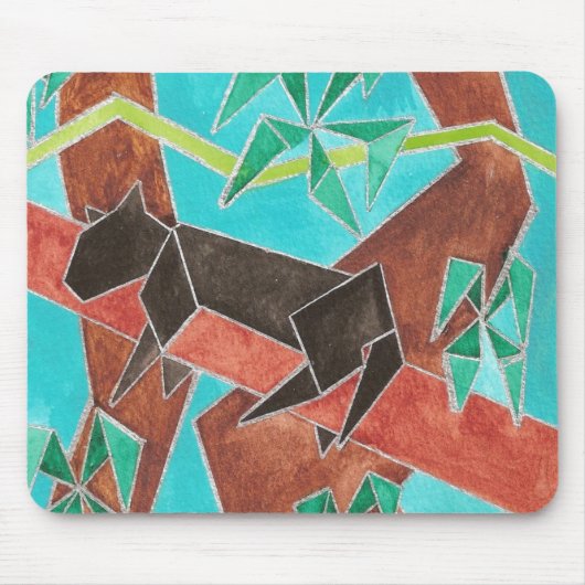Jungle Panter Originele Abstracte Kunst Muismat (Voorkant)