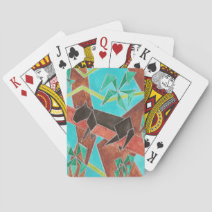Jungle Panter Originele Abstracte Kunst Pokerkaarten