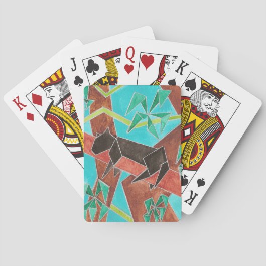 Jungle Panter Originele Abstracte Kunst Pokerkaarten (Achterkant)