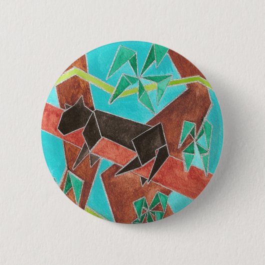 Jungle Panter Originele Abstracte Kunst Ronde Button 5,7 Cm (Voorkant)