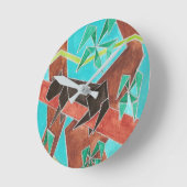 Jungle Panter Originele Abstracte Kunst Ronde Klok (Hoek)