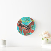 Jungle Panter Originele Abstracte Kunst Ronde Klok (Huis)