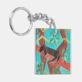 Jungle Panter Originele Abstracte Kunst Sleutelhanger (Voorkant Links)