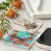 Jungle Panter Originele Abstracte Kunst Sleutelhanger (Voorkant Rechts)