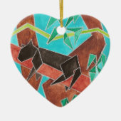 Jungle Panther Original Abstract Art Keramisch Ornament (Voorkant)