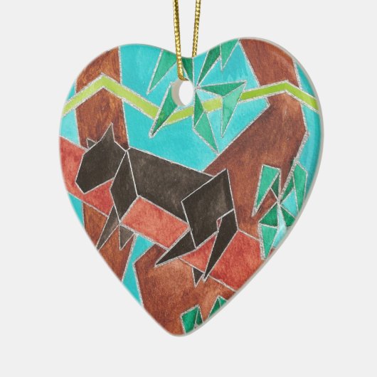 Jungle Panther Original Abstract Art Keramisch Ornament (Links)