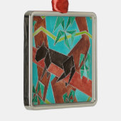 Jungle Panther Original Abstract Art Metalen Ornament (Rechts)