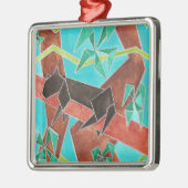 Jungle Panther Original Abstract Art Metalen Ornament (Links)