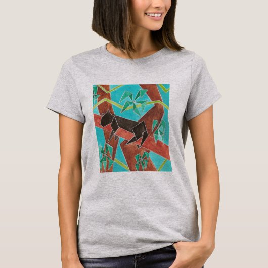 Jungle Panther Original Abstract Art T-shirt (Voorkant)