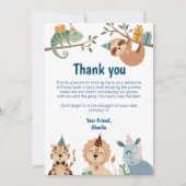 Jungle Party dier, bedankt voor de uitnodigingen v (Voorkant)