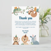 Jungle Party dier, bedankt voor de uitnodigingen v (Staand voorkant)