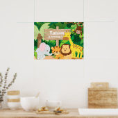 Jungle Party gepersonaliseerde achtergrondposter Poster (Keuken)