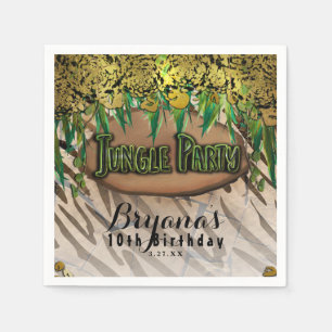 JUNGLE PARTY Goud Glam Dierenprint Verjaardag Servet