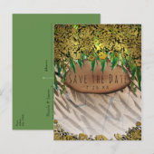 JUNGLE PARTY Gouden Glam Dierprint Save the Date Aankondigingskaart (Voorkant / Achterkant)