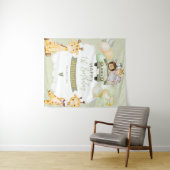 Jungle Pastel 1st Birthday Cute Giraffe Backdrop Wandkleed (In Situ (horizontaal))