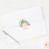 Jungle, Regenboog & Kameleon Baby Shower Dank je Ronde Sticker (Envelop)