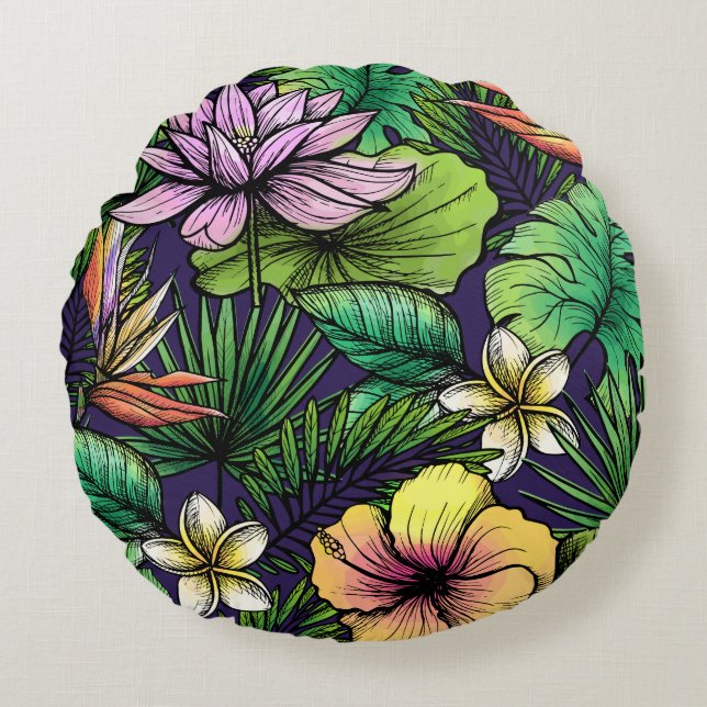 Jungle Rond Kussen (Voorkant)