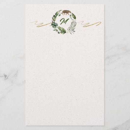 Jungle Rumble Monogram Briefpapier (Voorkant)