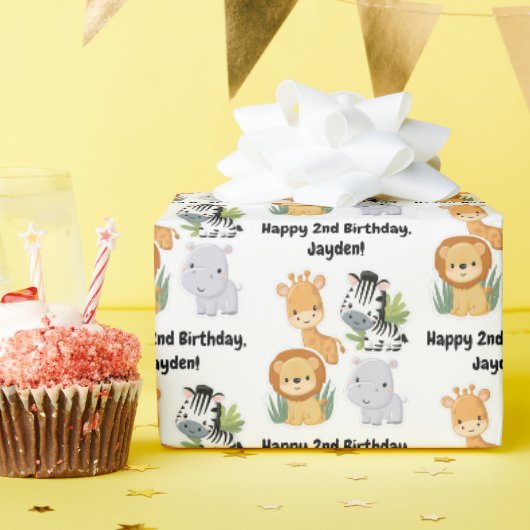 Jungle Safari 1e 2e 3e 4e verjaardag Cadeaupapier (Verjaardagsfeest)