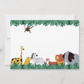 Jungle Safari 1e verjaardag Wilde Bedankkaart (Achterkant)
