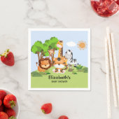 Jungle Safari Animals Baby Shower Boy Servet (Insitu)