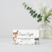 Jungle Safari Animals Baby Shower Diaper Raffle Informatiekaartje (Staand voorkant)