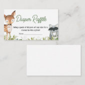 Jungle Safari Animals Baby Shower Diaper Raffle Informatiekaartje (Voorkant / Achterkant)