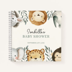 Jungle Safari Animals Baby Shower Gastboek Notitieboek