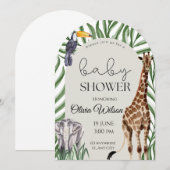 Jungle Safari Animals Baby Shower Invitation  Kaart (Voorkant / Achterkant)