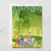 Jungle Safari Animals Birthday Party Kaart (Achterkant)