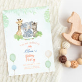 Jungle Safari Animals Kids Birthday Kaart