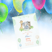 Jungle Safari Animals Kids Birthday Kaart
