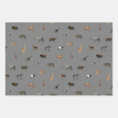 Jungle Safari Animals Pattern Blue Beige Grey Inpakpapier Vel (Voorkant 3)