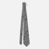 Jungle Safari Animals Pattern Dark Grey Neck Tie Stropdas (Achterkant)