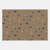 Jungle Safari Animals Pattern Green Brown Grey Inpakpapier Vel (Voorkant 2)