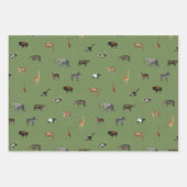 Jungle Safari Animals Pattern Green Brown Olive Inpakpapier Vel (Voorkant 3)