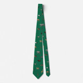 Jungle Safari Animals Pattern Kelly Green Neck Tie Stropdas (Voorkant)