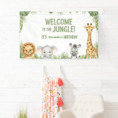 Jungle Safari Animals Welcome Birthday Banner (Insitu)