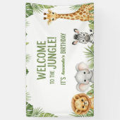 Jungle Safari Animals Welcome Birthday Banner (Verticaal)