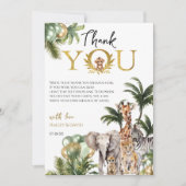 Jungle Safari Baby Shower Bedankt (Voorkant)
