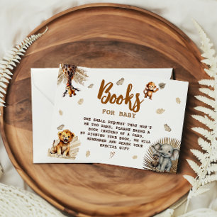 Jungle Safari Baby Shower Boek Verzoek Informatiekaartje