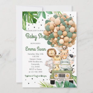 Jungle Safari Baby Shower Groene Dieren Kaart