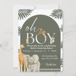 Jungle Safari Baby Shower Invitation Kaart