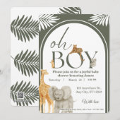 Jungle Safari Baby Shower Invitation Kaart (Voorkant / Achterkant)