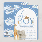 Jungle Safari Baby Shower Invitation Kaart (Voorkant / Achterkant)
