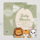 Jungle Safari Baby Shower Invitation Kaart (Voorkant / Achterkant)
